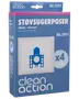 Pakke med 4 Clean Action støvsugerposer til Miele og Hoover, inkl. 1 filter. Blå og hvid emballage med produktbillede og modelnummer NR.2091.