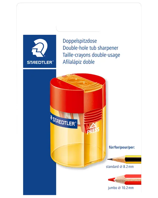 Staedtler Blyantspidser med beholder plast - Ass.