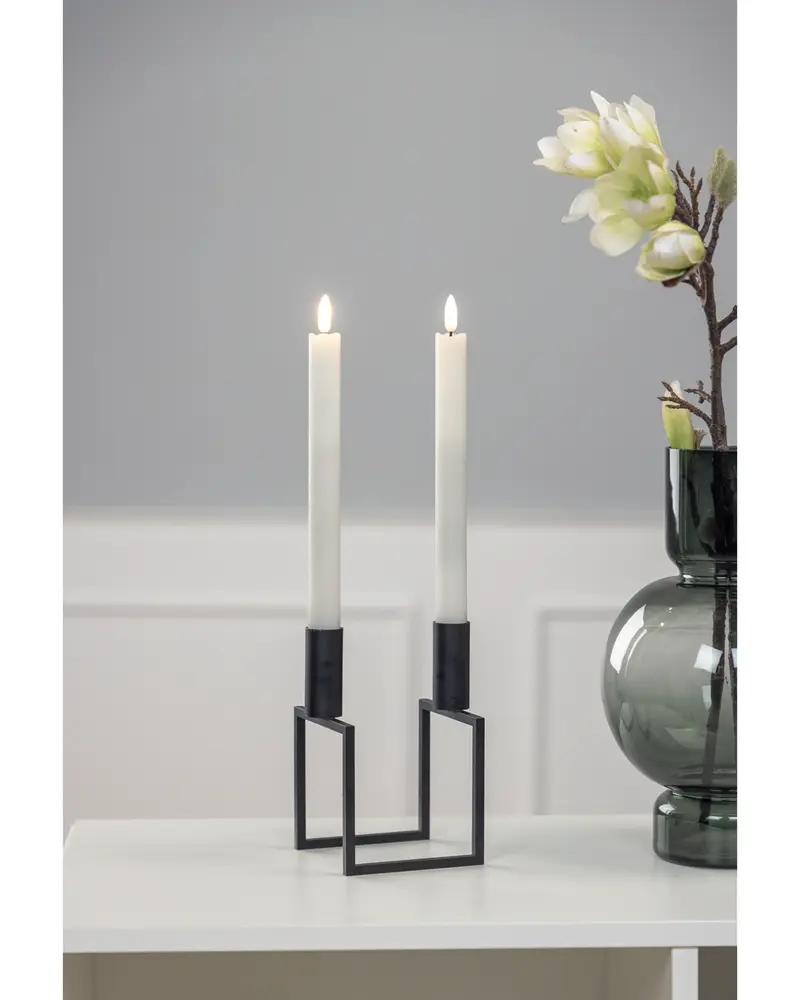 LED-stearinljus 3D-flamma H.25 cm 2-pack