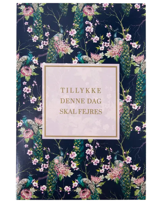 Kort med kuvert 11x17 cm - mørke blomster