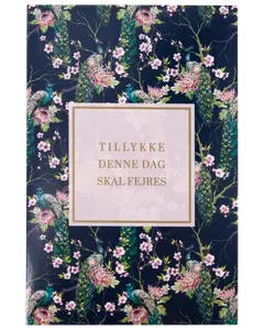 Kort med kuvert 11x17 cm - mørke blomster