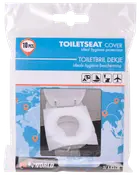Pakke med 10 engangs toiletsædeovertræk, 37x43 cm, til hygiejnisk beskyttelse på offentlige toiletter. Velegnet til rejser, fly og offentlige toiletter. Nem at bruge.
