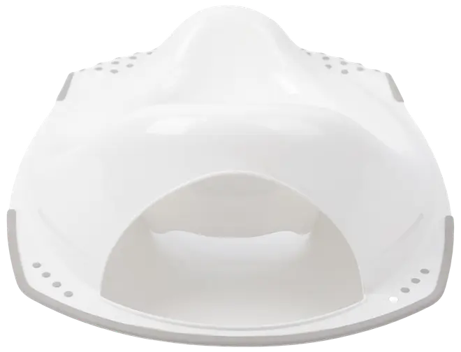 Vit plastansiktsmask för strålbehandling, formad efter ansiktet, med ventilationshål och stor öppning vid munnen för komfort och säker placering vid medicinsk behandling.