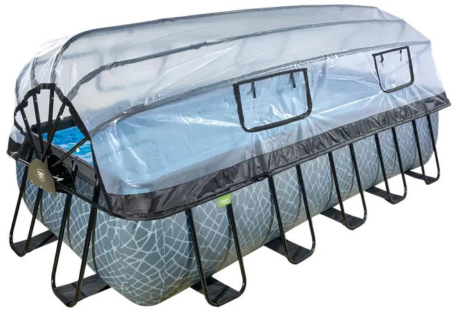 EXIT TOYS Pool 540x250x122cm med pumpe og skærm - Grå