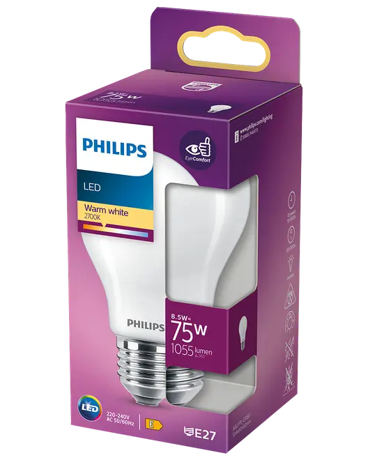 PHILIPS LED normallampa 8,5W E27 A60