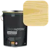 5-liters spand Saga Supreme transparent træbeskyttelse, oliebaseret. Farveprøven viser en varm, mellembrun nuance med synlig træstruktur.