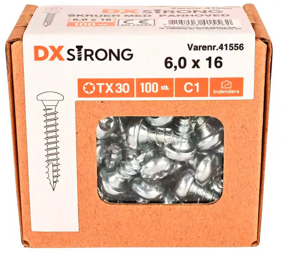 Panskrue 6,0 x 16 mm TX30 100 stk.