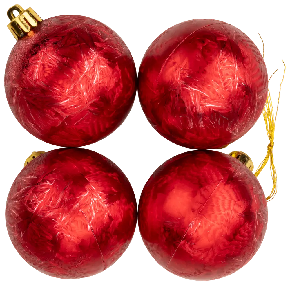 Julkulor kristall röd 4-pack 