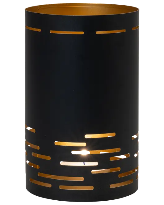 Lysestage 20 cm - sort og guld