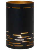 Lysestage 20 cm - sort og guld