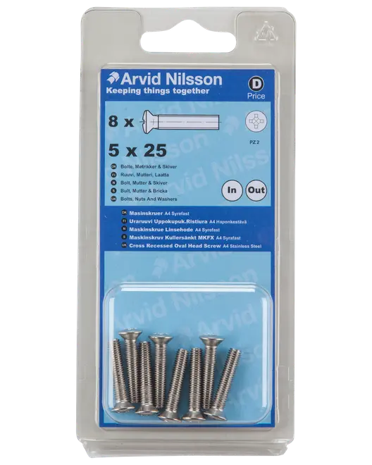 MASKINSKRUV A4 LH M5X25 8 ST
