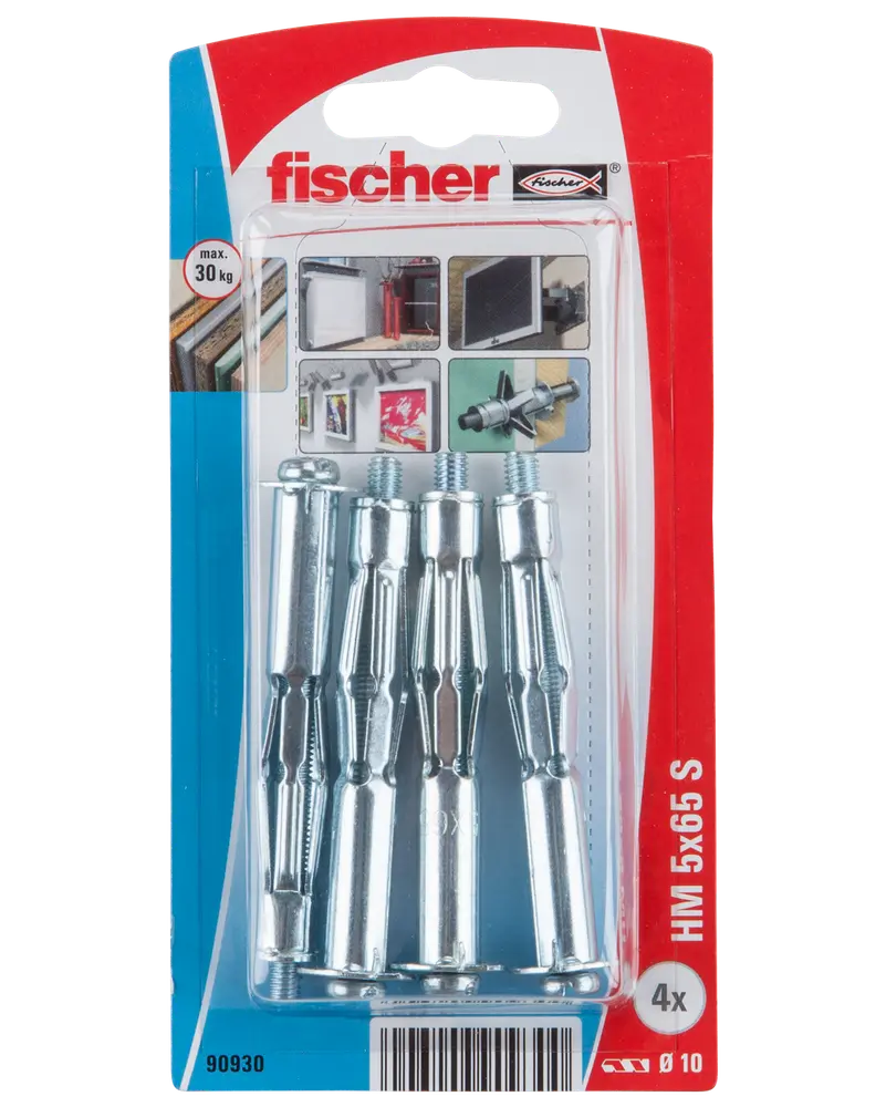 Fischer Hulrumsdyvel i metal 5 x 65 mm 4-pak