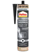 Pattex transparent glas-silikoneforsegler, mugresistent, UV-resistent, vandtæt, til flere materialer, permanent fleksibel, med dyse, genanvendelig papemballage, egnet til vinduer og glas.