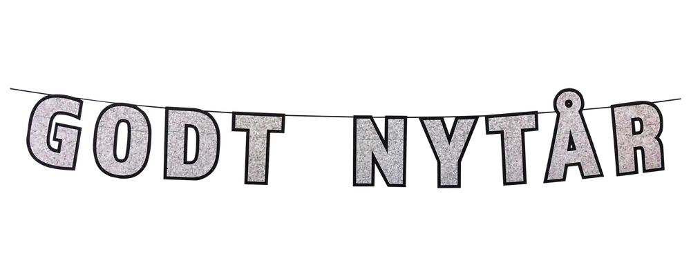 Guirlande "GODT NYTÅR" 4 meter - assorterede farver