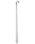 Langt skohorn i metal med buet håndtag for nemt greb. Glat, poleret overflade gør det let at tage sko på. Holdbart og let design til daglig brug.