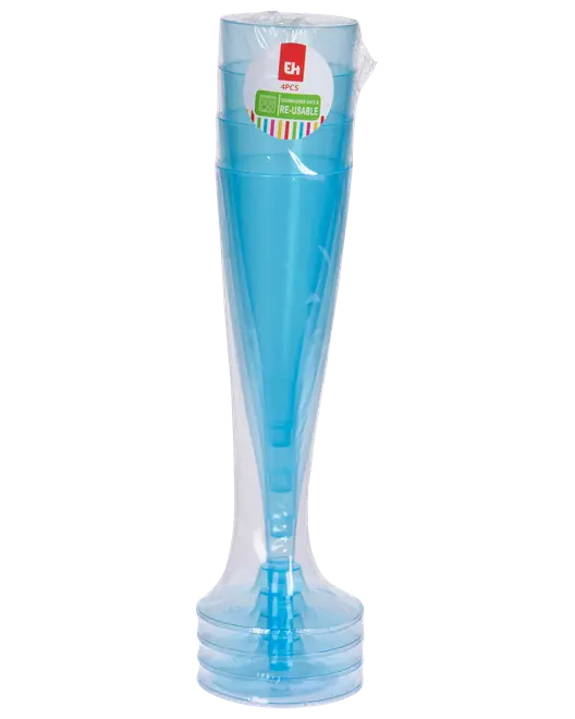 Champagneglas 4-pak - assorterede farver