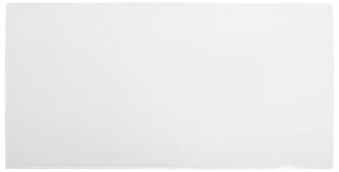 Minimalistisk hvidt rektangulært panel med diskret grå kant og glat mat overflade.