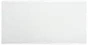Minimalistisk hvidt rektangulært panel med diskret grå kant og glat mat overflade.