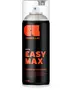 Cosmos Lac Easy Max satin spraymaling, 400 ml dåse, sort med orange tekst, klar hætte, overlegen dækning, akrylmaling, fløjlsfinish, drypfri teknologi.
