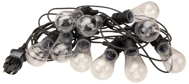 Lyskæde 10 aflange pære med små LED 10 stk.