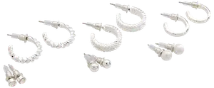 Örhängen 6 par - silver