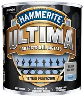 Hammerite Ultima metalmaling, antracitgrå, glat finish. Beskytter alle metaller, 12 års beskyttelse, hurtigtørrende, ingen grunder nødvendig, farvelåseteknologi. Til udendørs metaloverflader.
