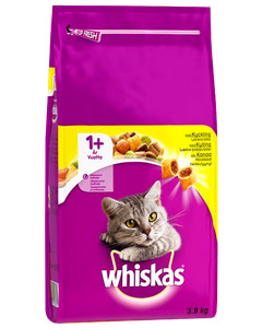 WHISKAS 1+ KYCKLING 3,8 KG