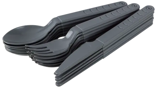 Återanvändbart bestickset, 18 delar – olika färger