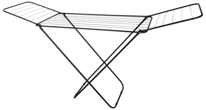 Torkställning med vingar 18 m - svart