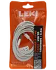 LEKI Denmark USB til Lightning-kabel, 2,0 meter langt, hvidt, til opladning og synkronisering af iPhone og iPad. Leveres i orange genlukkelig pose med produktinformation.