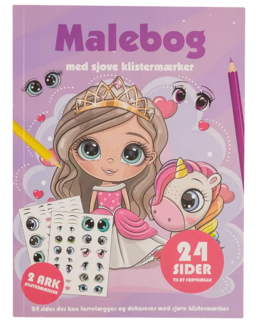 Malebog med klistermærker - assorteret