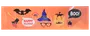 Set med Halloween-fotorekvisita: fladdermus, yxa, vampyrmun, häxhatt, glasögon, pumpa, pratbubblor med 'Happy Halloween' och 'Boo!', samt monstermun.