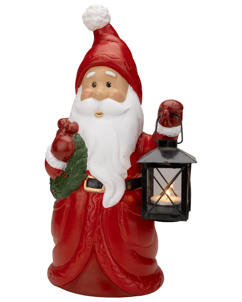 Lykta med tomte 38 cm