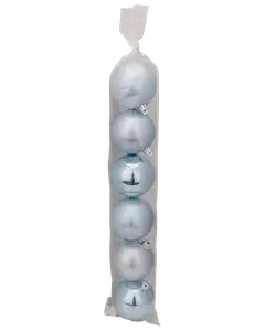  Julgranskulor Ø7 cm 6-pack - ljusblå