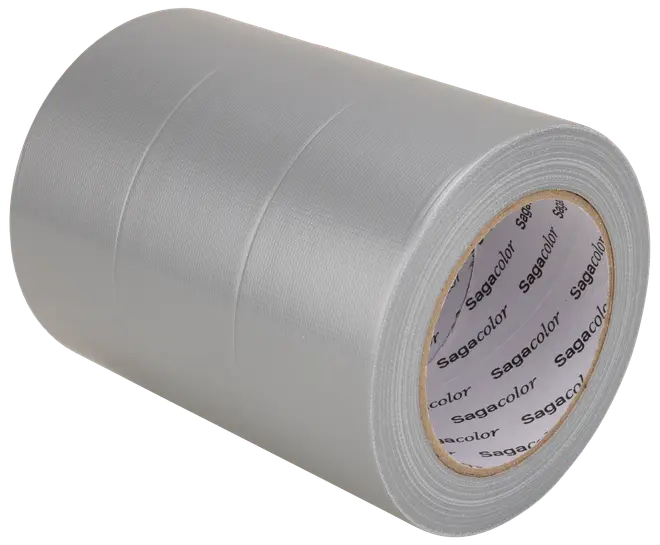 Bred rulle sølvfarvet gaffatape med tekstureret overflade og stærk klæbeevne. Velegnet til reparationer, tætning og alsidig brug. Holdbar og let at rive over.