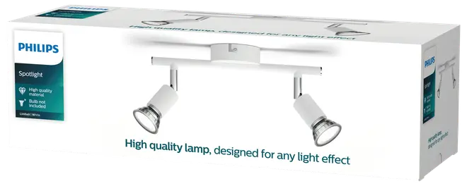 PHILIPS Spotlampe Limbali GU10 2 spot - hvid