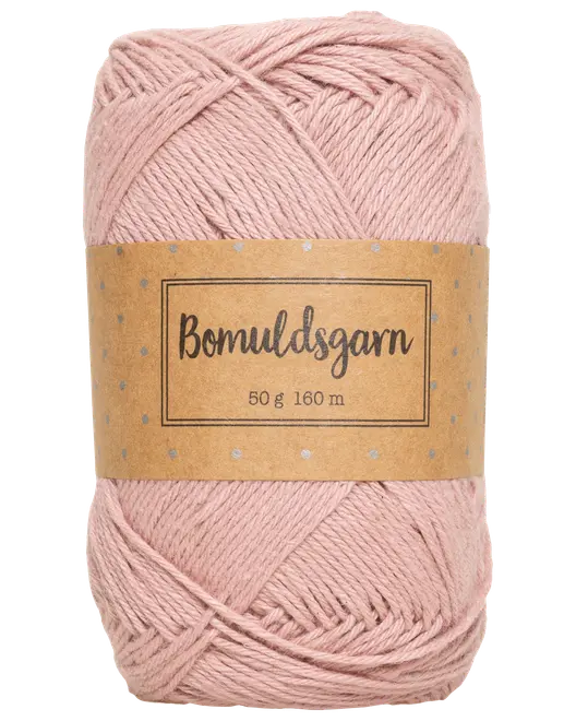 Bomuldsgarn 50 g - støvet rosa