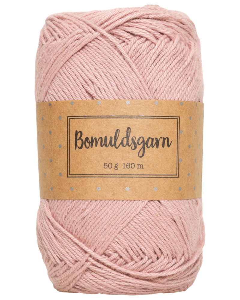 Bomuldsgarn 50 g - støvet rosa