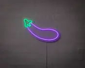 Neonskylt Aubergine H. 38 x B. 22 cm