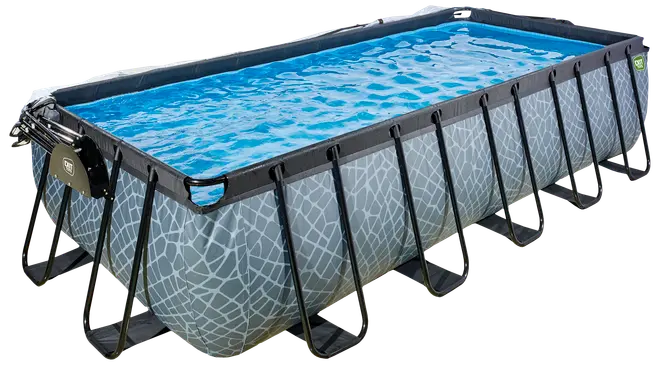 EXIT TOYS Pool 540x250x122cm med pumpe og skærm - Grå