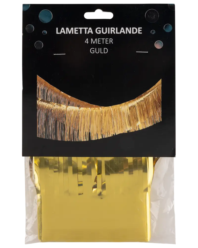 Glittergirlang 4 meter - guld