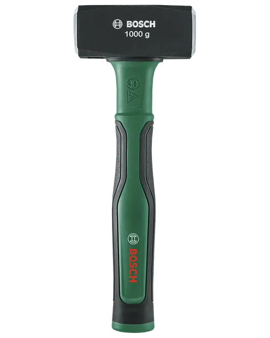 Bosch 1000 g hammer med grønt og sort ergonomisk håndtag og bredt sort slaghoved.