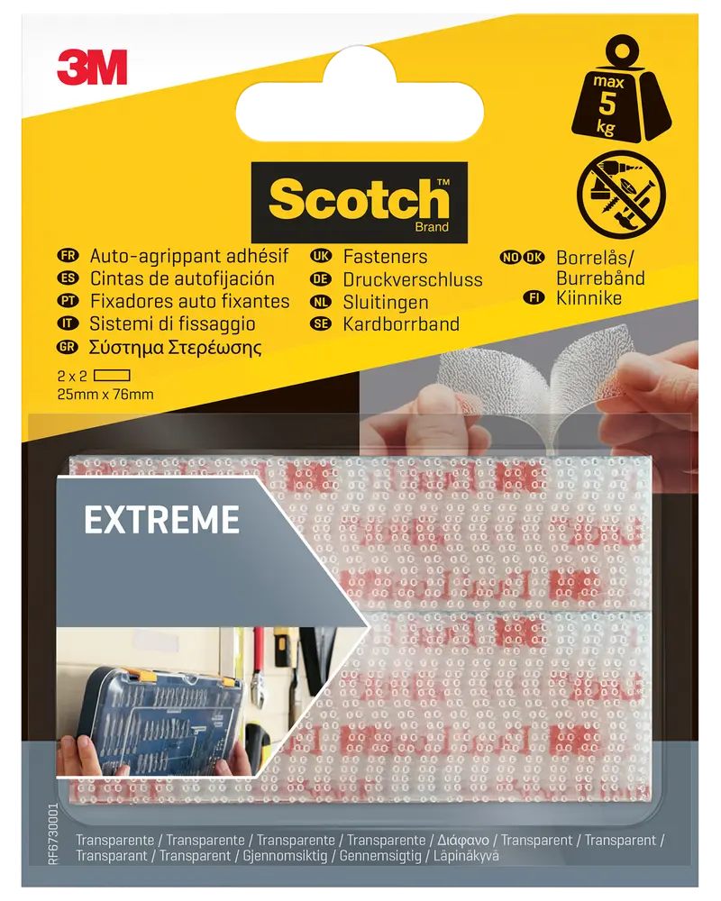 Scotch™ Ekstreme Fasteners Transparent - 25 x 75 mm