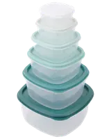 Plastbøtter med låg - 6 stk.