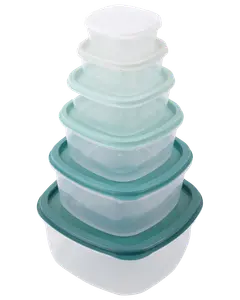 Plastbøtter med låg - 6 stk.