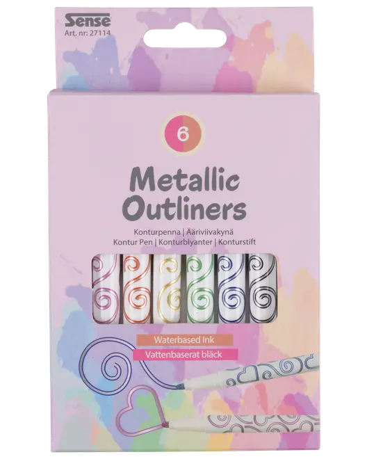 Sense Metalliske Outliners 6-pak