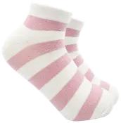 Ankelsokker stribet - hvid og rosa