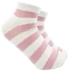 Ankelsokker stribet - hvid og rosa 