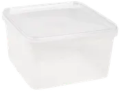 Plastbøtte med låg 3 l Firkantet