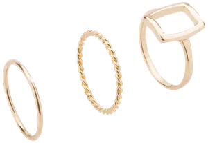 Ring smal 3 stk. - guld